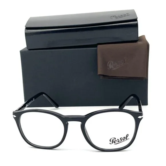 PERSOL PO3007 95 Black Demo Lens 50mm Eyeglasses